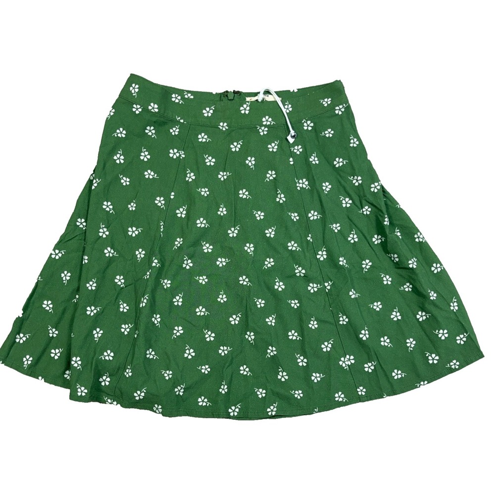 Marine Layer Bonnie Mini Skirt Womens Size 0 Green Soft & Flowy Back Zip Floral